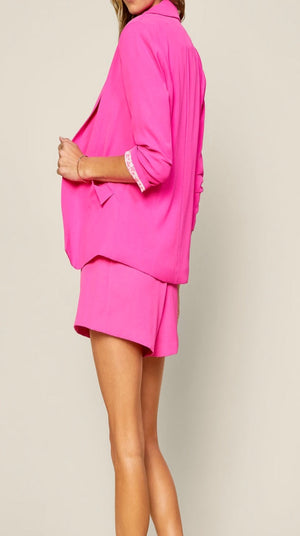 Ultra Pink Blazer Short Set