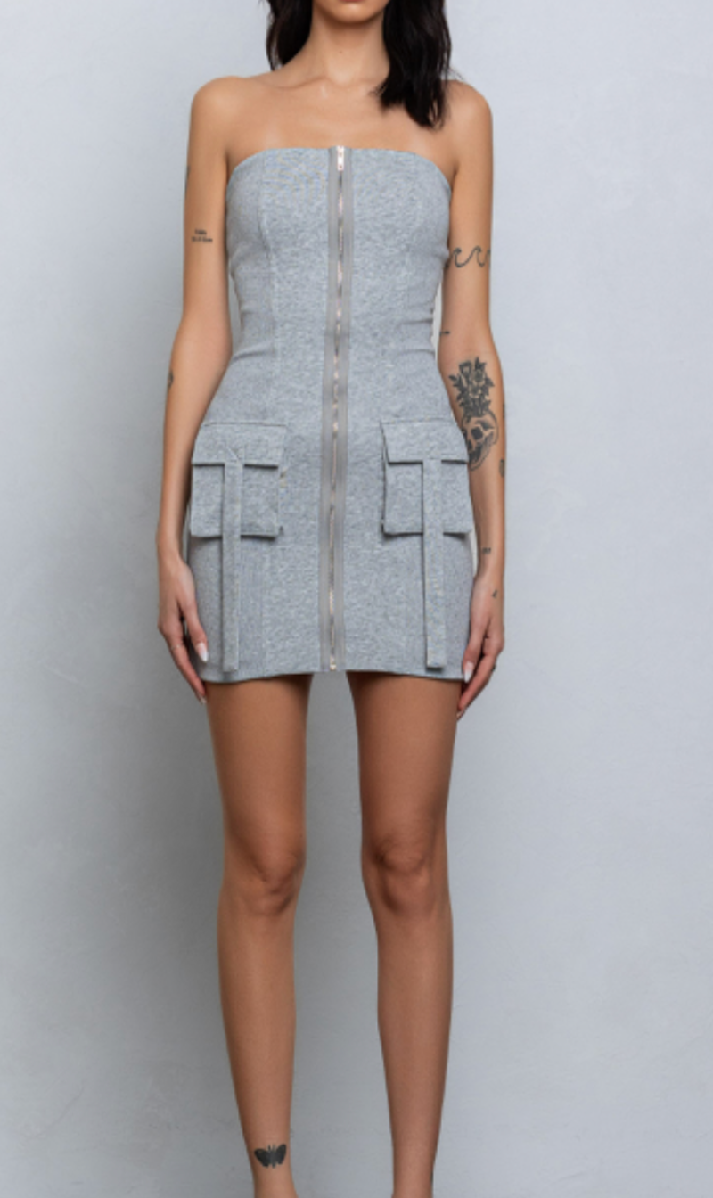 Cargo Zip Mini Dress