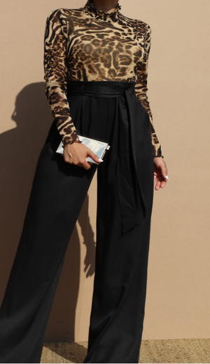 Mesh Leopard Jumpsuit