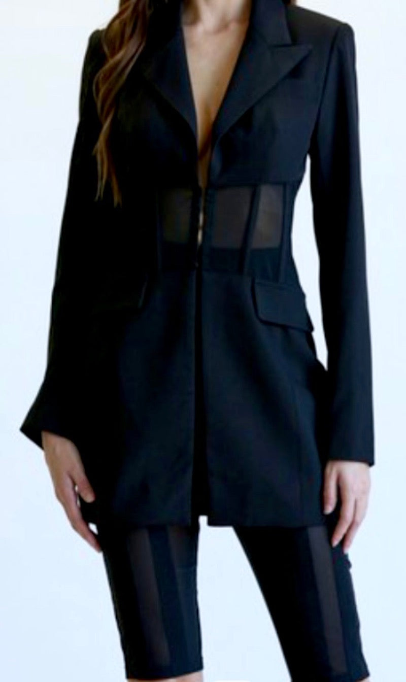 Noir Corset Blazer Set