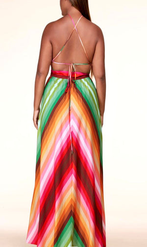 Curvy Vibrance Halter Maxi Dress