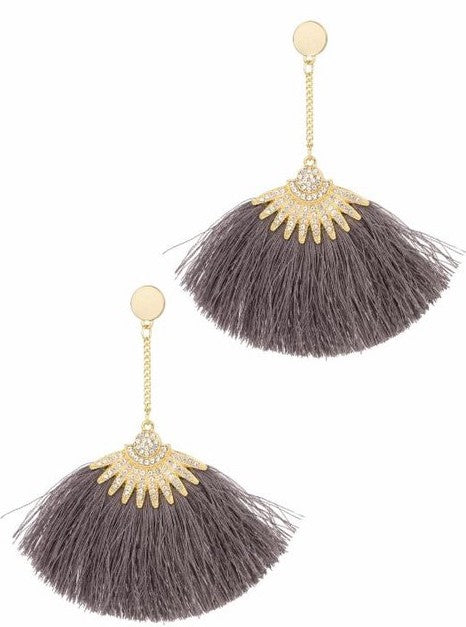 Tassel Crystal Embellished Earrings