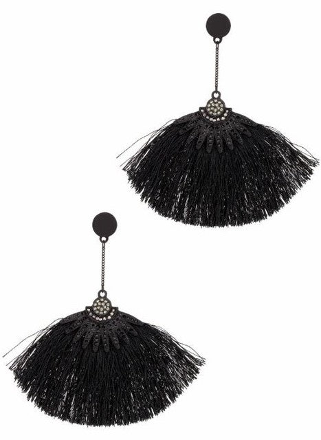 Tassel Crystal Embellished Earrings